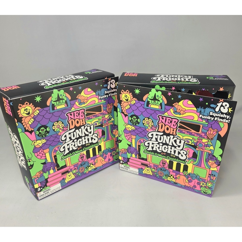 NeeDoh Funky Frights 13-Day Halloween Advent Calendar Lot- 2 OPENED MISSING 1 PC